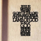 Indoor Outdoor Christian Decor - Jesus Cross Metal Wall Art for Home, Church & Courtyard