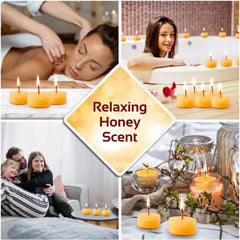 12/24/48PCS Beeswax Tealight Candles Smokeless Honey Scented Bee Wax Candle Home Handmade Tea Candles Beeswax Votive Candles