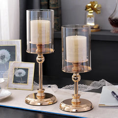 1PC Luxury Table Soft Decoration Decoration European-Style Candlelight Dinner Crystal Metal Candle Holder