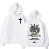 Oversized aesthetic Christian Jesus hoodie for men and women, fashionable long sleeved sportswear, casual plus size retro hoodie