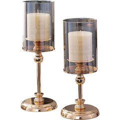 1PC Luxury Table Soft Decoration Decoration European-Style Candlelight Dinner Crystal Metal Candle Holder