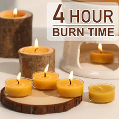 12/24/48PCS Beeswax Tealight Candles Smokeless Honey Scented Bee Wax Candle Home Handmade Tea Candles Beeswax Votive Candles